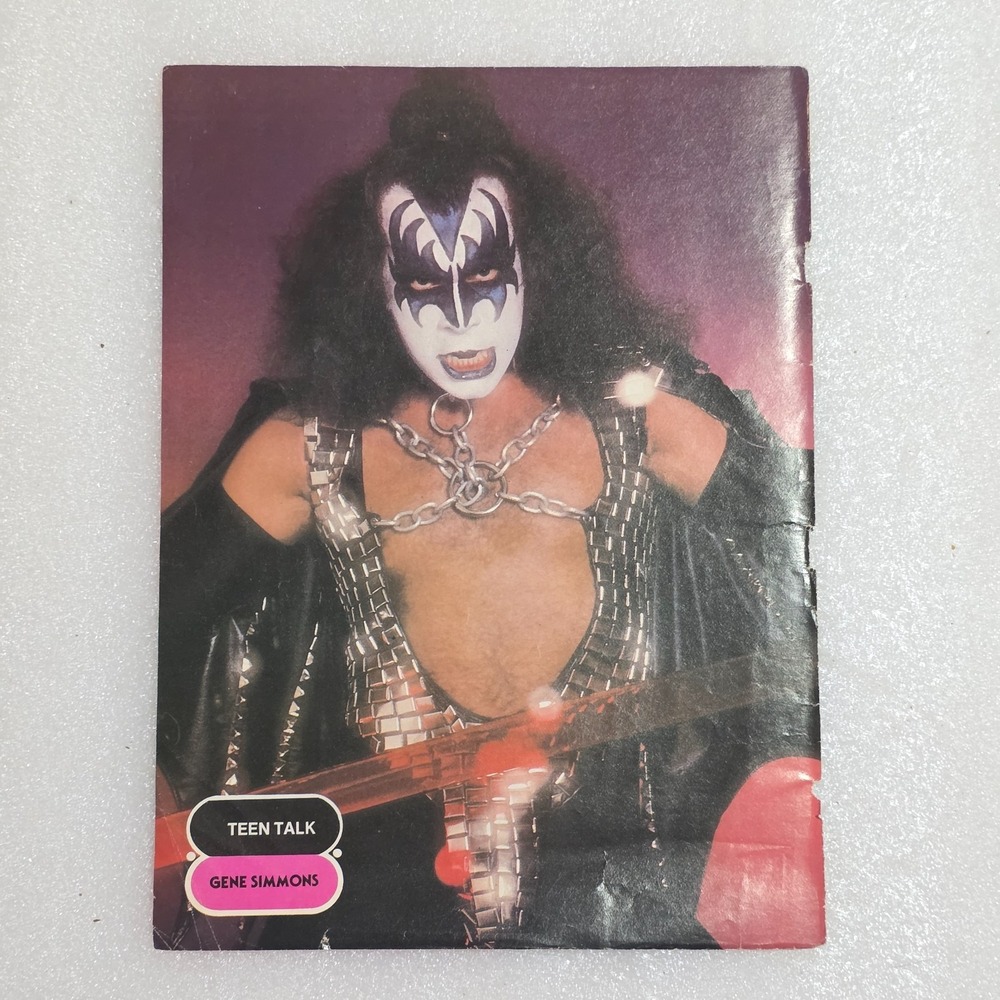Gene Simmons KISS Teen Talk makeup bondage wear vintage color poster 8x10 1980s